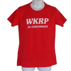 WKRP IN CINCINNATI Tshirt, Womens M/L, Red, Short sleeves, White text, Retro